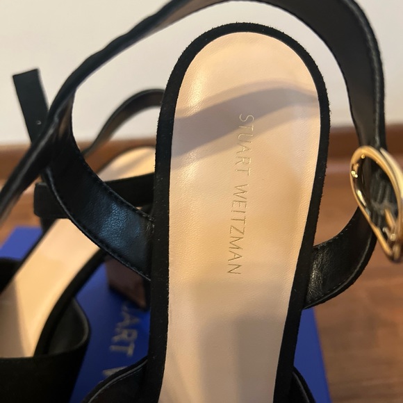 Stuart Weitzman Mariposa Platform Sandals in Black Suede, New in box , 38.5 /8B - Picture 4 of 13